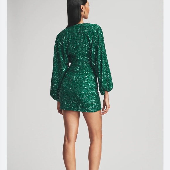 NWT Retrofete sequined Edith emerald green dress - Picture 3 of 10